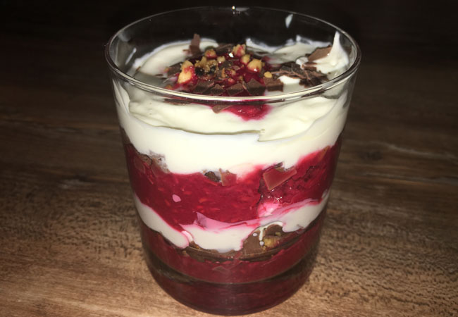 Dessert Low Carb Himbeer-Frischkäsecreme