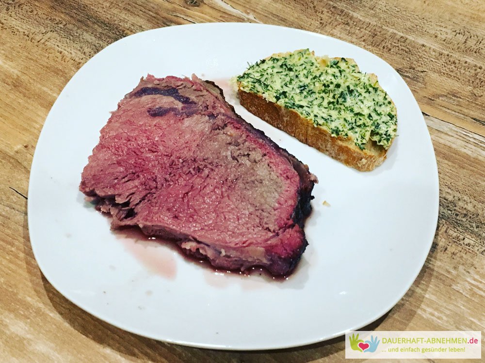 Roast Beef mit Ciabatta und Kräuterbutter